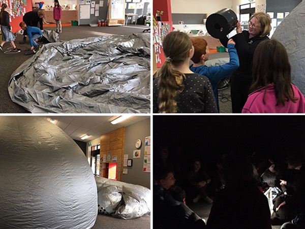 Click the photos of the Starlab being set up at Shotover School to see the Otago Museum's Facebook post on the visit. 