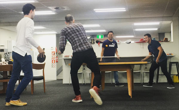 Click the photo of people playing ping pong at Boost to preview the APF course on YouTube. 